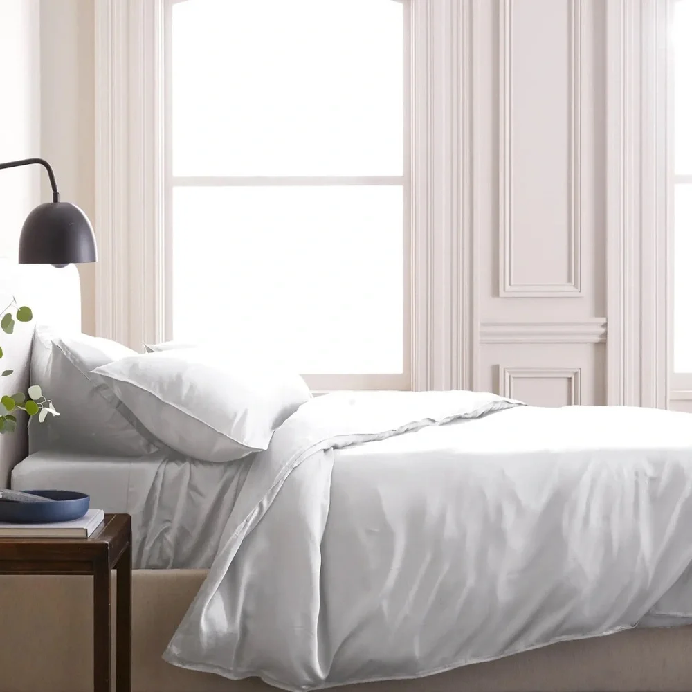 NWOT Quince Bamboo Queen Duvet Cover in White